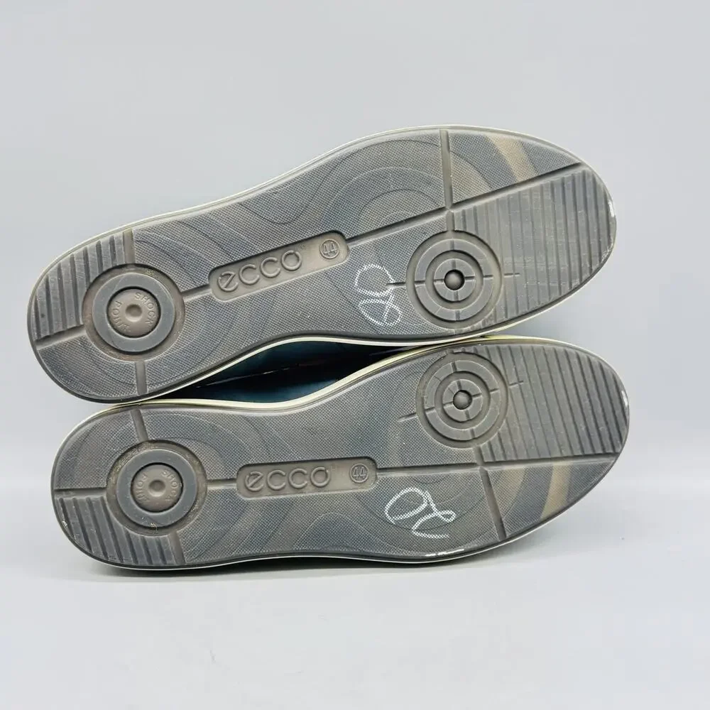 ECCO Shoes Mens 10.5 Blue Nubuck Eisner Boat Deck Moc Toe Casual Comfort Walking